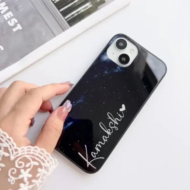 Black galaxy premium glass case