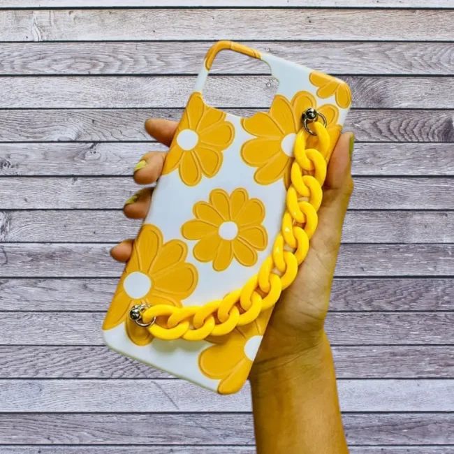 Golden Blossoms Yellow Chain Phone Cover