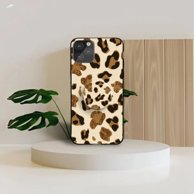 Leopard Gripper Case With Brown And Black