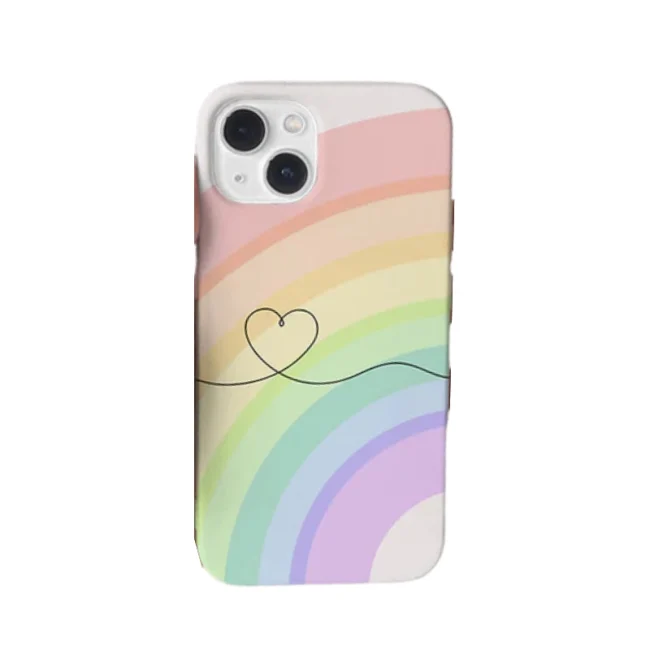 Rainbow with Heart Abstract Art Cover