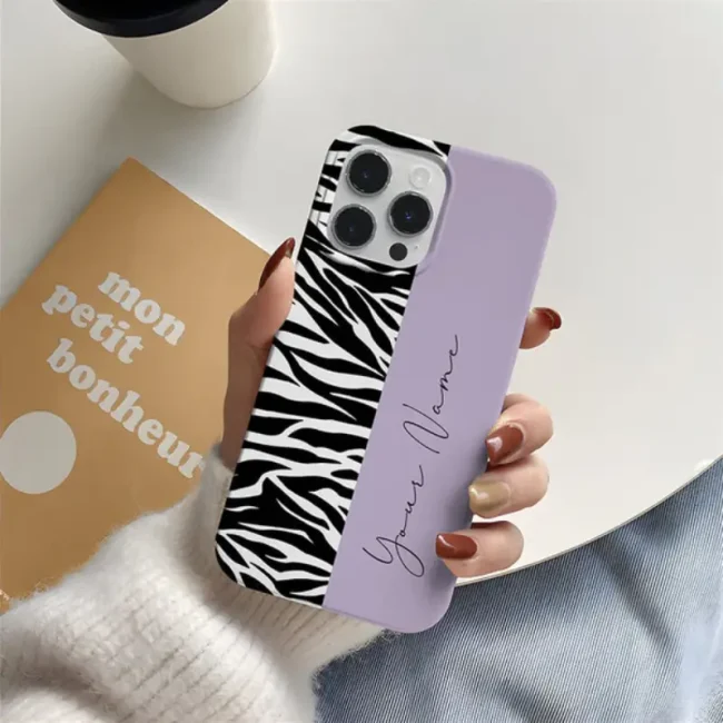 Zebra Half Print Name Cover